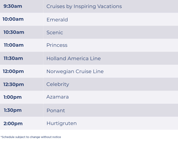 Cruise presentation schedule 2026-1