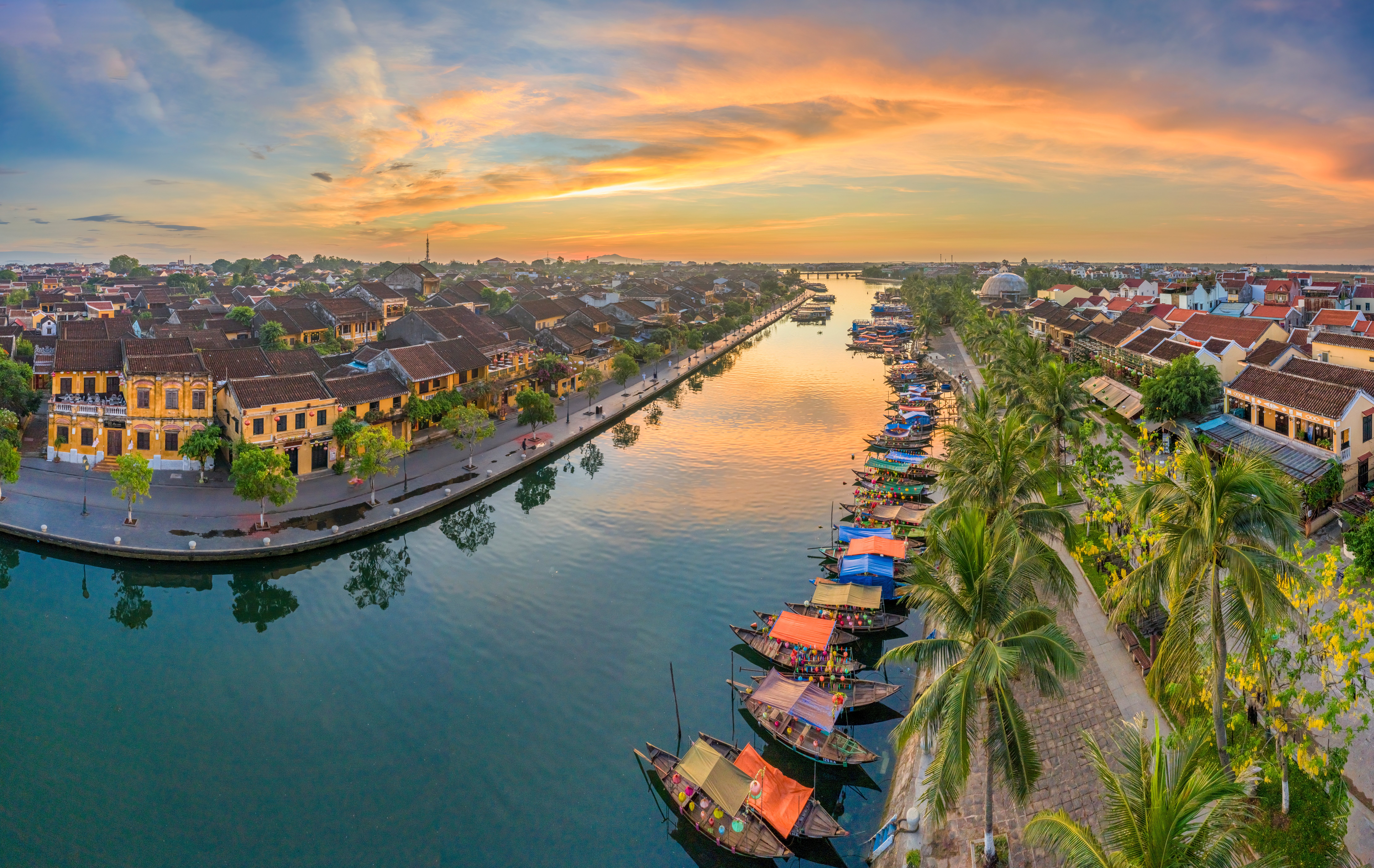 Vietnam Hoi An Ancient Town Aerial Majestic Vietnam