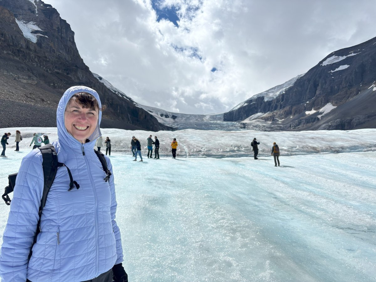 Traveller on the Athabasca Glacier, Canada