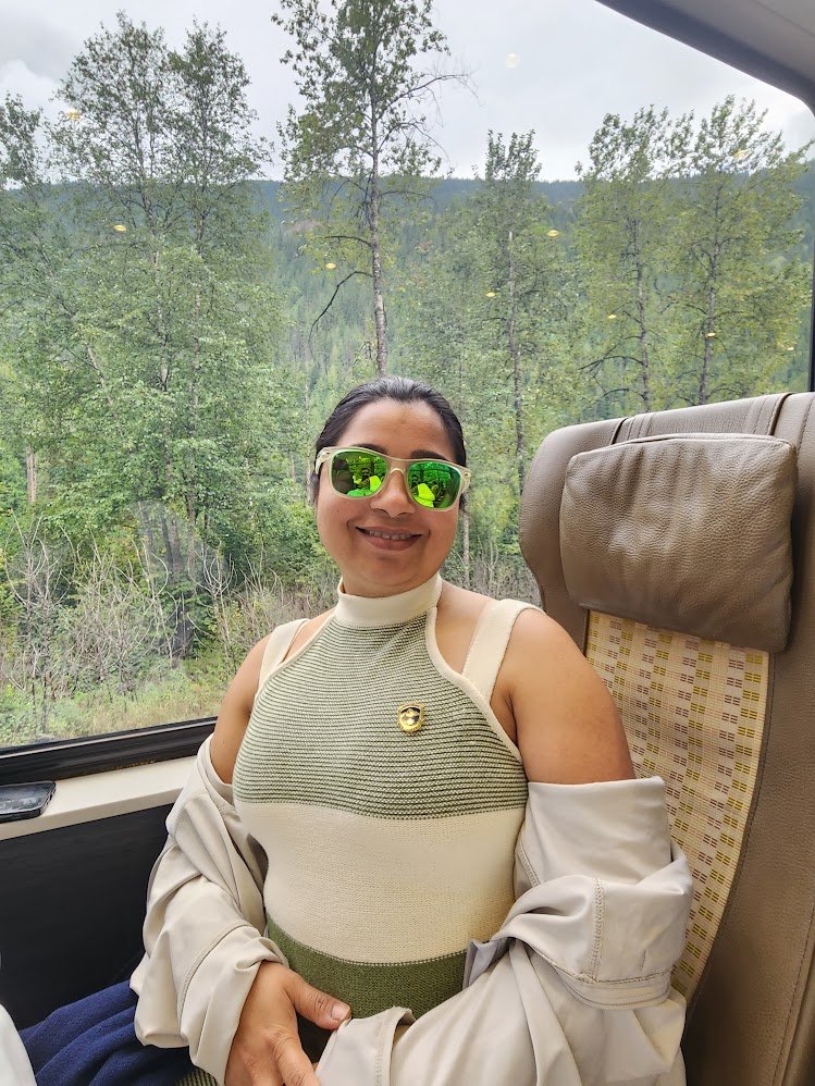 On board the Rocky Mountaineer near Kamloops
