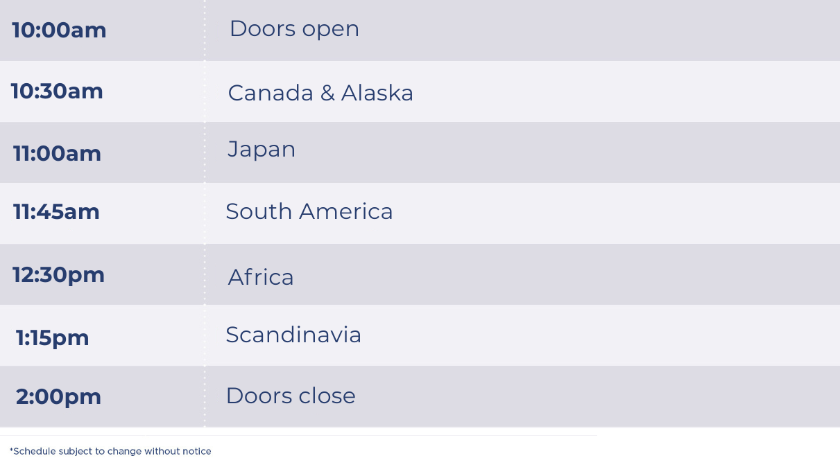 Presentation schedule