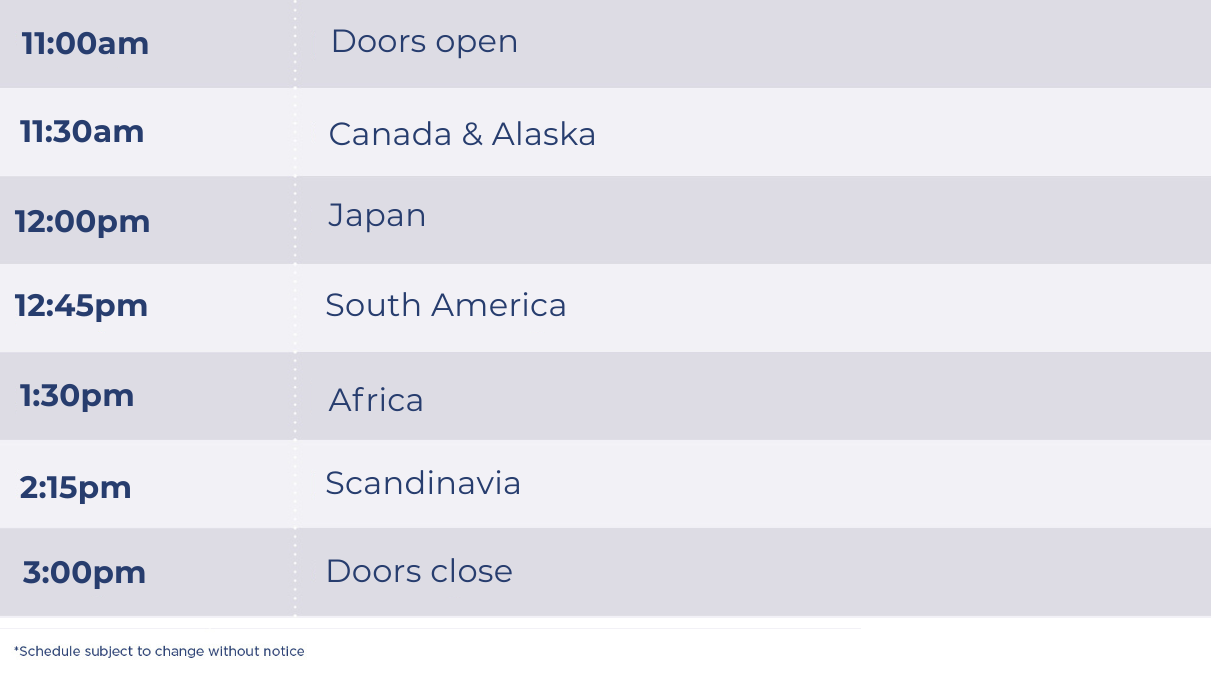 Presentation schedule