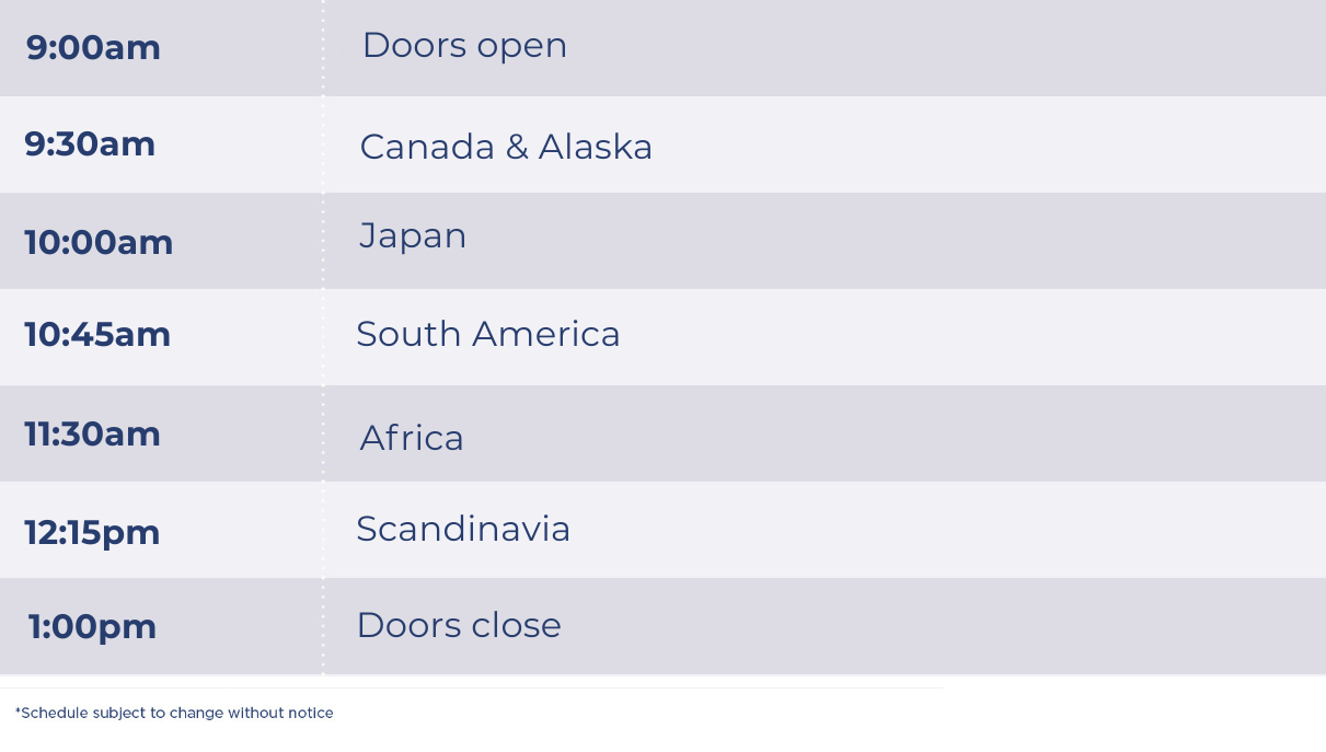 Presentation schedule