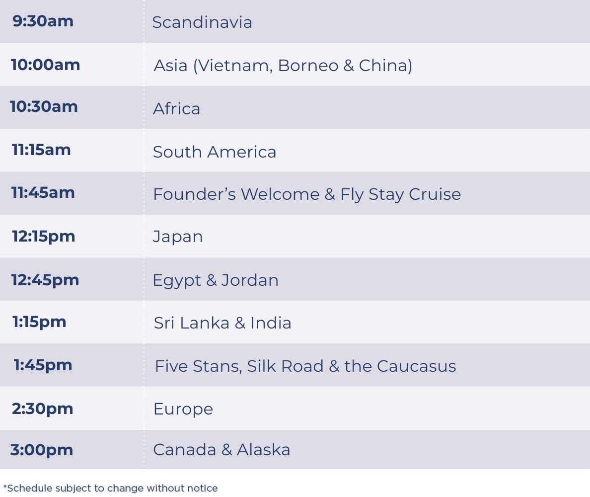 Presentation schedule